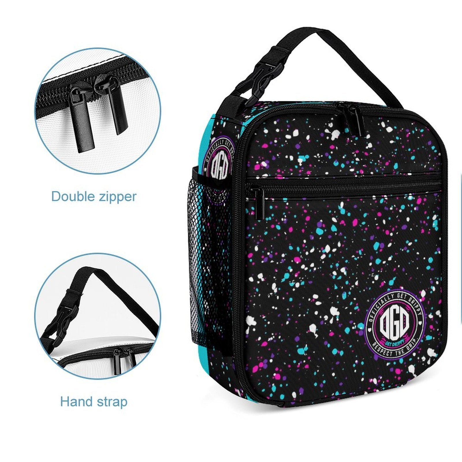 Paint Splatter Portable Insulated Lunch Bag