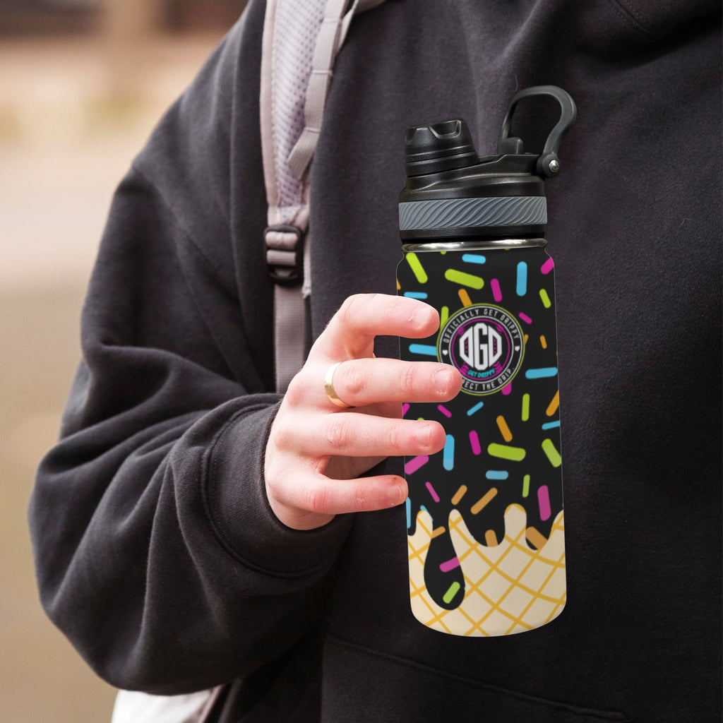 Midnight Sundae Insulated Water Bottle with Dual-Use Lid (18oz)