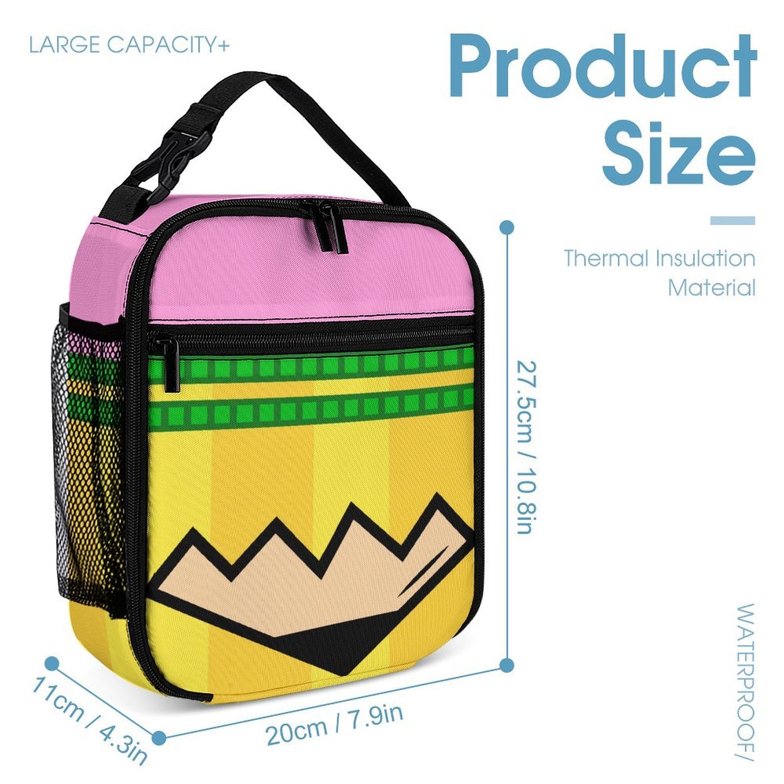 Pencil Lunch Box Portable Insulated Lunch Bag