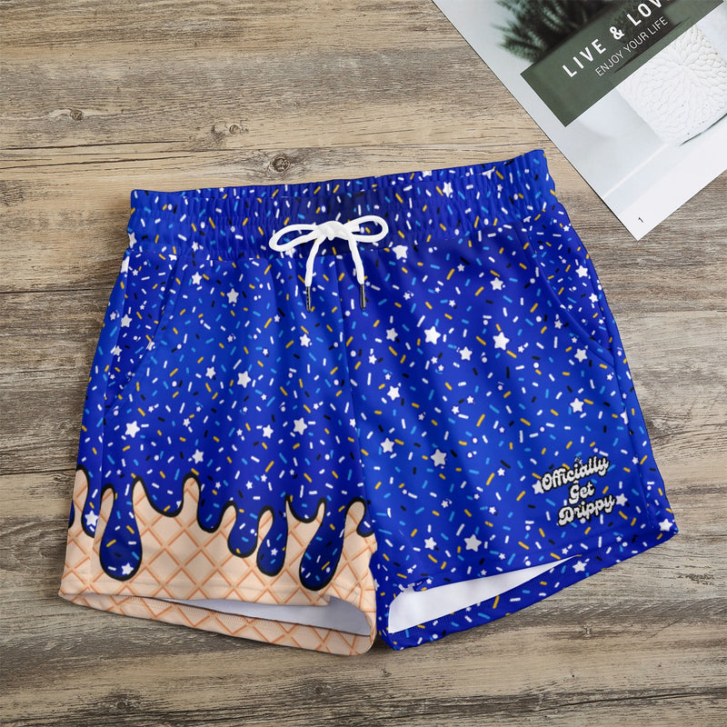 Blue and Gold Ice Cream w/Stars Sport Shorts (All Sizes)