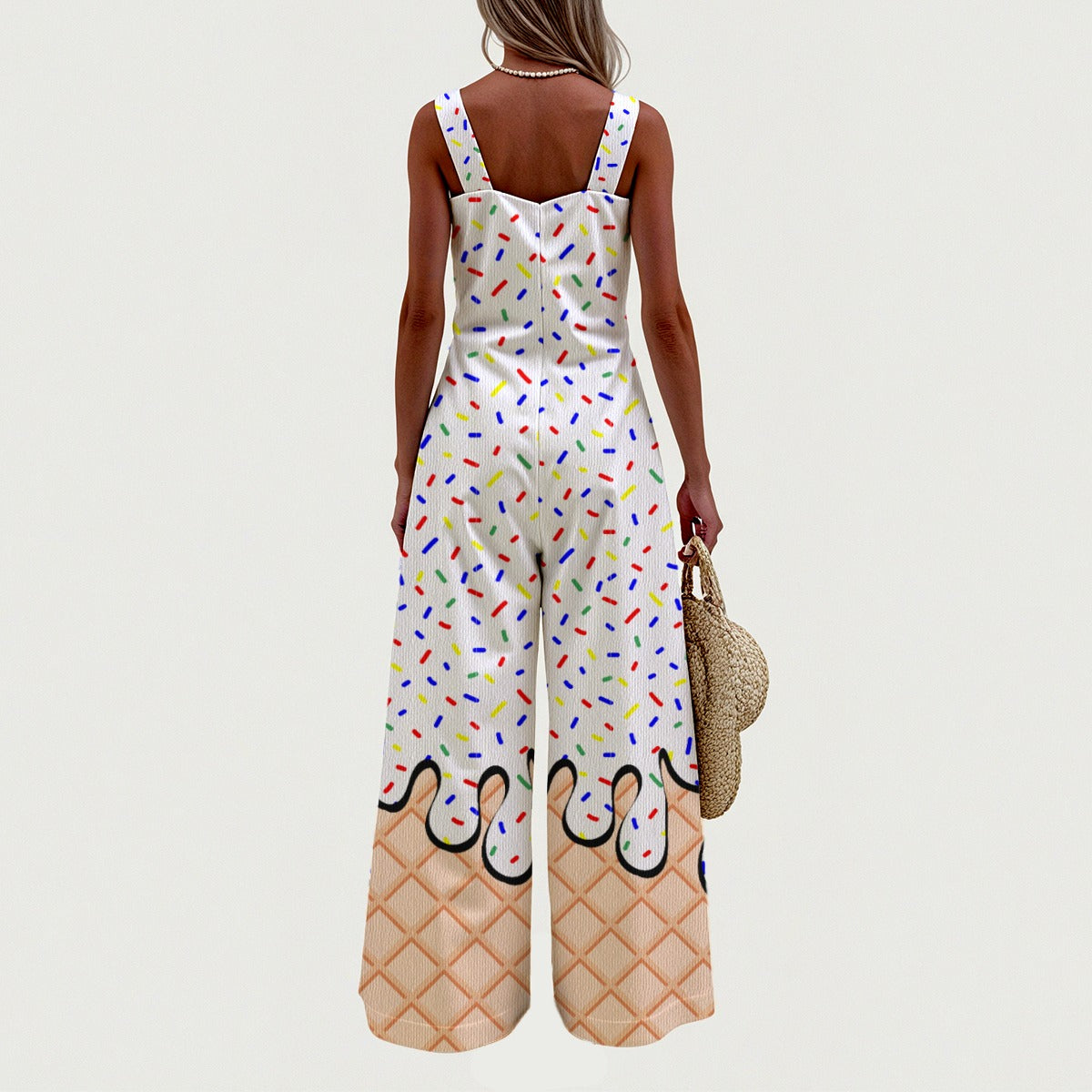 Birthday Cake Ice Cream Women's Wide-Leg Jumpsuit
