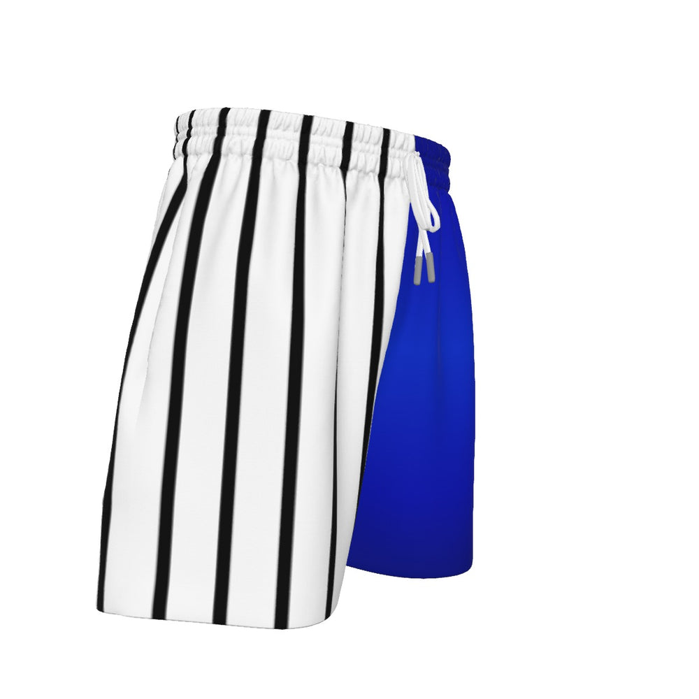 Color Block Black Pinstripe and Blue Sport Shorts (All Sizes)