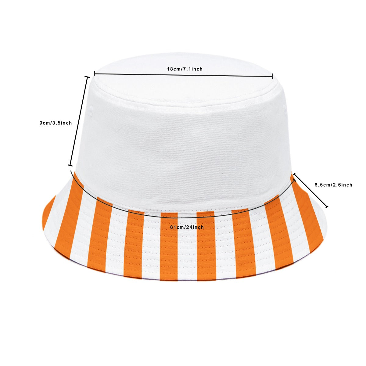 Bucket Hat Orange Striped "Whatta Hit" Themed