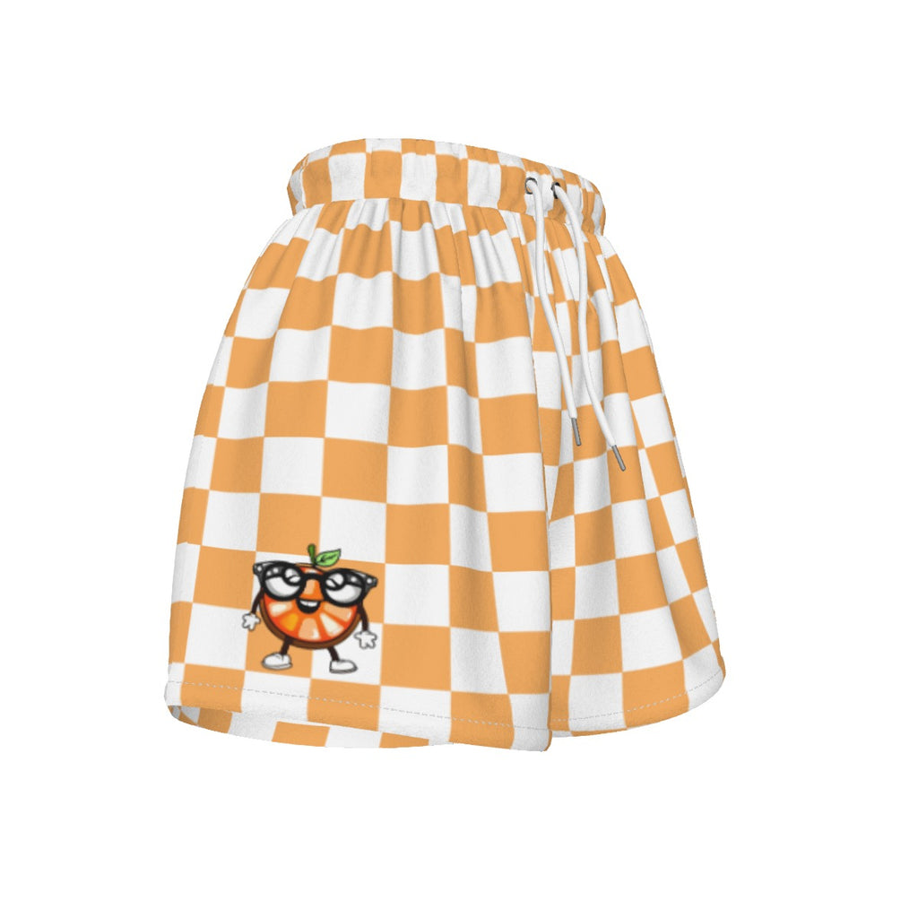 Orange Checkered Sports Shorts (All Sizes)