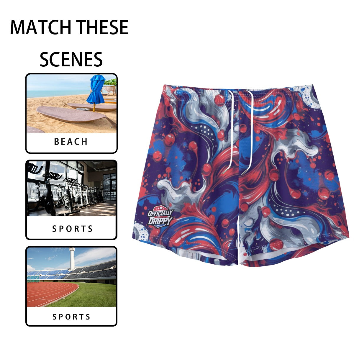 USA Swirls Sport Shorts (All Sizes)