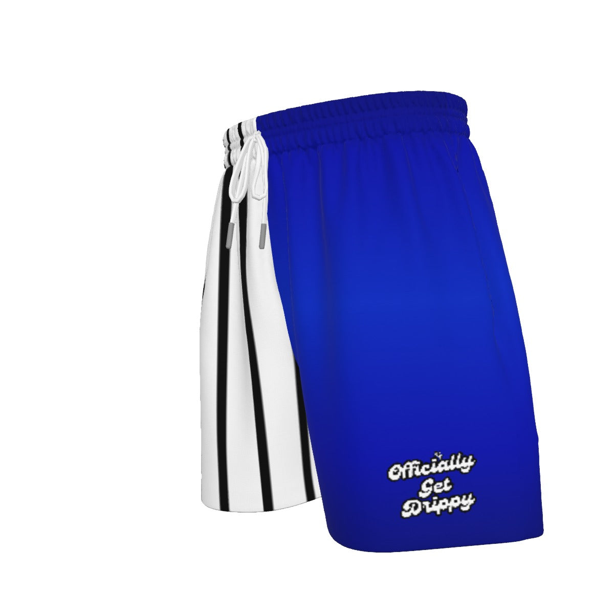 Color Block Black Pinstripe and Blue Sport Shorts (All Sizes)