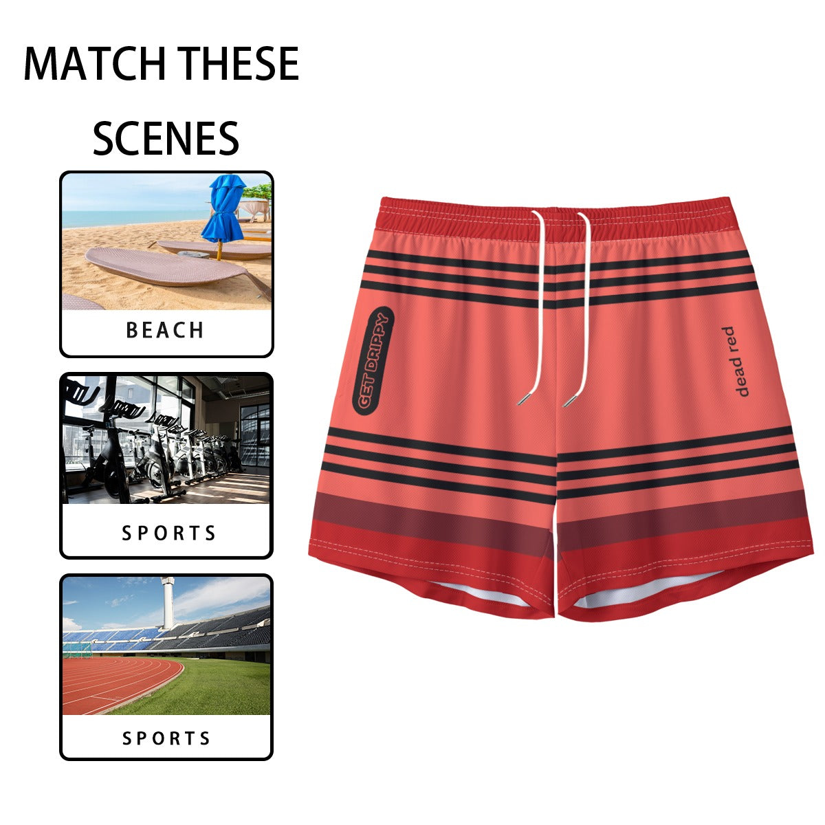 Red Crayon Sport Shorts (All Sizes)