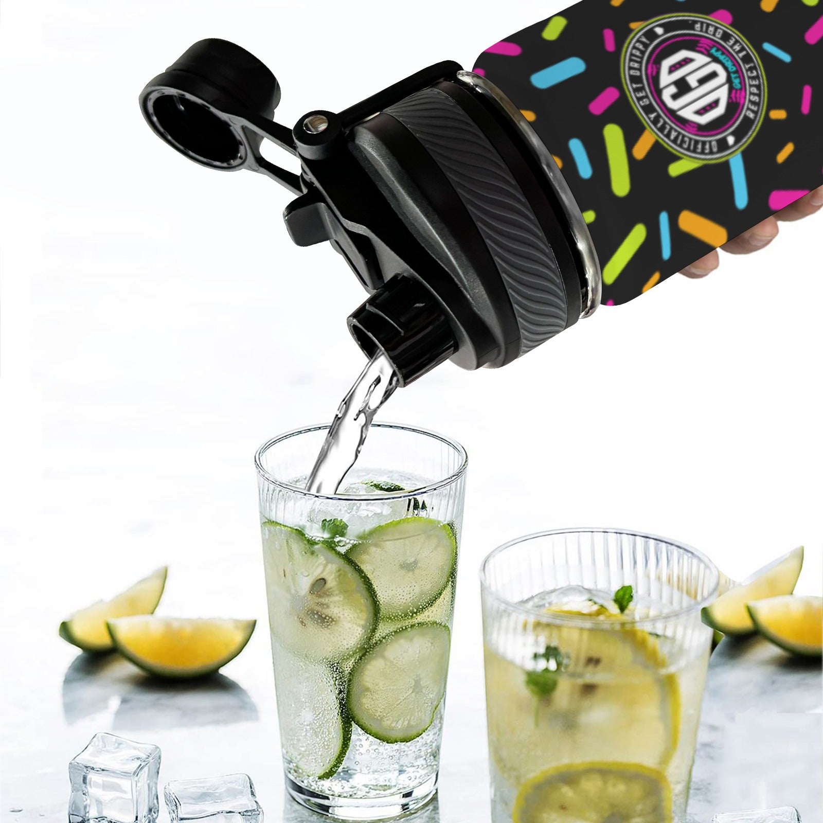 Midnight Sundae Insulated Water Bottle with Dual-Use Lid (18oz)