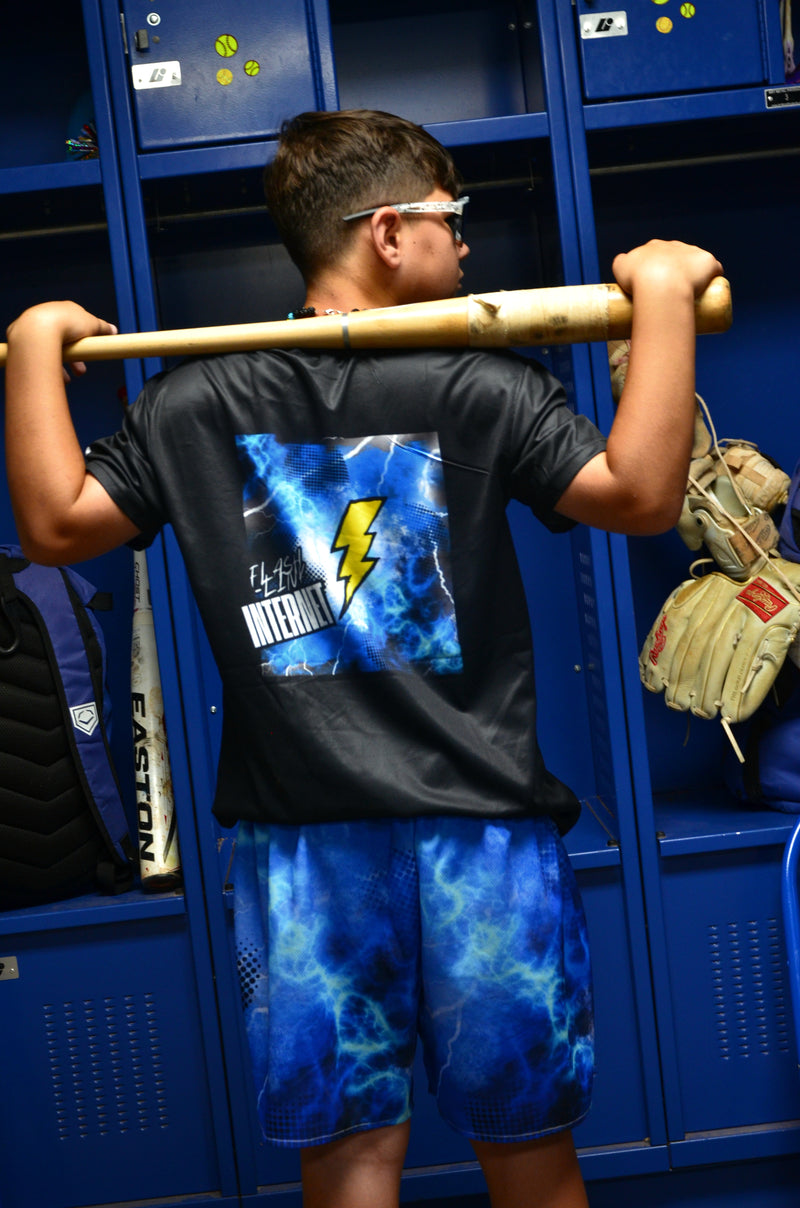 Blue Lightning T-Shirt + Tops (All Sizes)