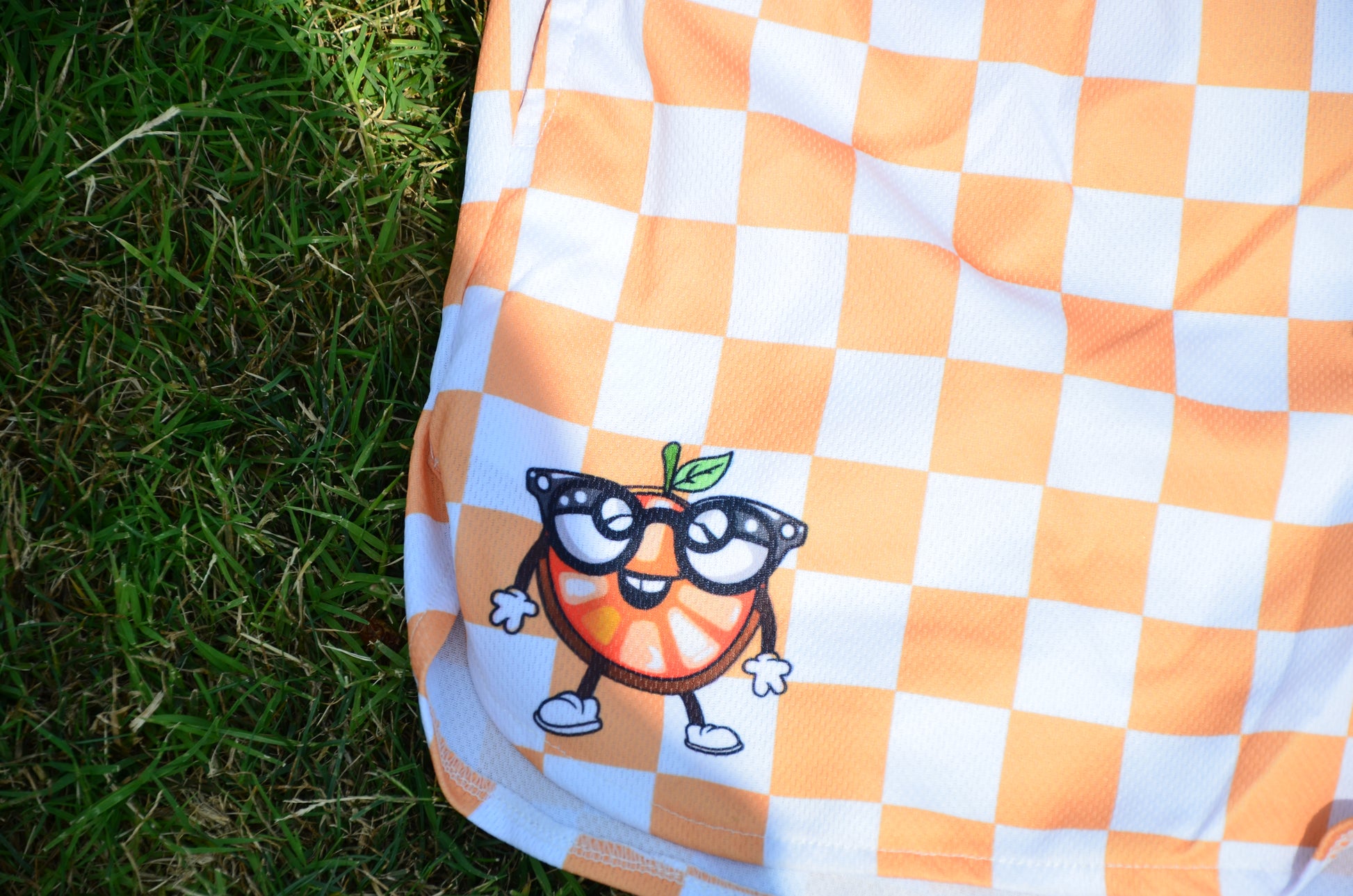 Orange Checkered Sports Shorts (All Sizes)